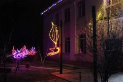 LED console (LED panel) "Flame" - decorative street lamp on brackets (modifications 220V, 24V, 12V)