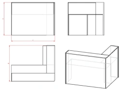 Corner reception desk (series RU.1)
