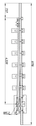 Frame rail with shackle of P50 type, mark 1/6 project 1581.01.010-02/03/03/04/05/06/06/06/06/08/09