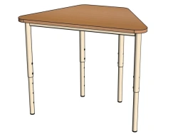 Trapezium 1-seat table on metal frame/ SD43