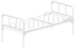 KF0-01-"MSC" (MSC-105M) - General hospital bed with headrest, without wheels, metal backrests, bed - steel sheet, mechanical