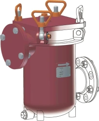 Non-ferrous alloy flanged intake water filter, FZV DN 40-600.