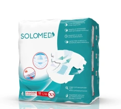Disposable adult nappies "Standard" according to TU 32.50.50-001-19127789 -2018, size XS, 10 pieces. For medium degree of restra