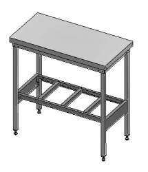 Work table, stainless steel, without side, 1000x800x850 mm