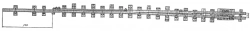 Straight frame rail of P65 type with curved shank of the project 2450.01.020-01