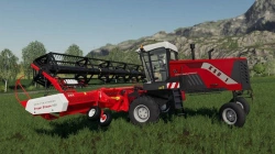 Self-propelled universal mower KSU-1 as a part of self-propelled chassis for harvesting machines and roller conveyor mower KVT 9