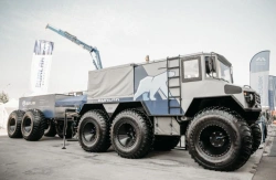 Burlak snowmobile with crane and manipulator unit. Model 02.010