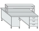 Metal island table and bench on supporting bollards SFO-3(m)