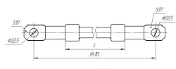 Tension rod insulator made of organosilicon rubber NSPK 160-25/0,9-K (HHTE.686161.611-08)