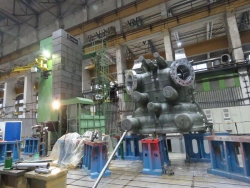 Medium pressure cylinder (MPC) with SR valve block for steam turbine K-330-23,5-8MPR of power unit No.7 "Kostromskaya GRES".