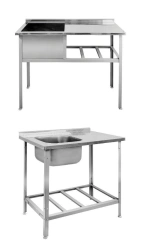Table with built-in bathtub