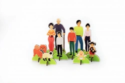 Set of figures of MONGOLOID RACE. THREE GENERATIONS OF FAMILY