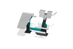 Outdoor dual exercise machine for back extensors and large gluteal muscles