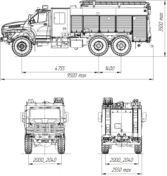 Fire tanker AC 4,0-70 (4320) model 009-UPZ, type UR66-02, modification UR66BJ