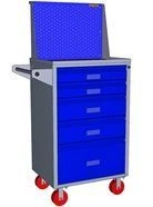 Tool cabinet with perforated screen