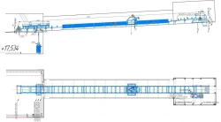 General industrial telescopic belt conveyors with belt width from 500 to 2000 mm KLKT/OP-500-2000 mm