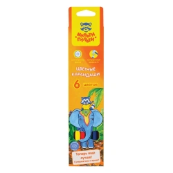 Coloured pencils Multi-pulti "Raccoon in India", 06 colours, sharpened, cardboard, europodweight