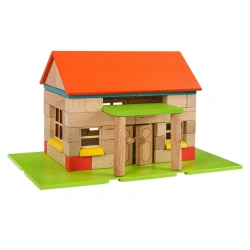 Magnetic wood construction set WOODBLOCKS. Houses 4in1 (90 pieces)