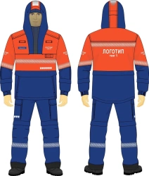 Men's suit in the corporate style of PJSC Gazprom Neft (jacket, trousers) for protection against thermal risks of electric arcs;