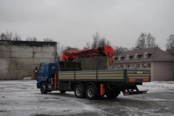 Special purpose vehicle with KMA type hydraulic loading crane on the basis of KAMAZ 65117 and its modifications 64K02N-UG