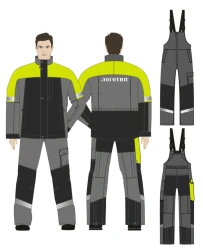 Men's summer suit (jacket, dungaree) for protection against general industrial pollution and mechanical effects: pore