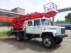 Self-propelled boom lift with working platform PSS-131.18E with ladder-type boom on the basis of GAZ chassis 3897-0000010-05, 3