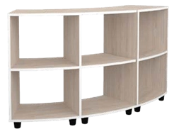Radius partition shelving unit OpShk4.3.2