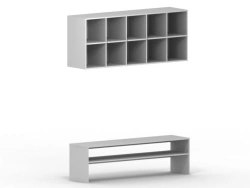 Bench with shelf