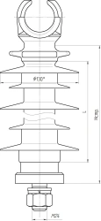 Composite linear rod support insulator OLSK 12,5-35-A-2