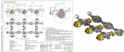 Axle carrier MT-2900705.1410.3-1850 (high-frame, spring-loaded, three-axle, g/load 36,0t)