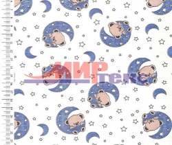 Mixed knitted fabric (CHL-95%, PU-5%), printed, plain weave