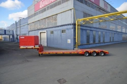 Semitrailer Politrans 94183-072. Wheel axle "Plant" 1204-2410002. Tyre 235/75R17,5. In design: sliding platform with straight