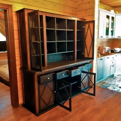 Wooden cupboards for dining room and living room