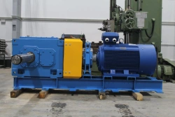 Helical-bevel gearmotor with two-stage gearmotors