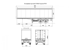 Tonar 97851 isothermal semi-trailer with TONAR axles of models: 90422, 90424, 90431