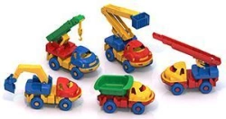 Series "Baby"(art.061 dump truck-15 pcs, art.062 fire.car-7 pcs, art.063 excavator-9 pcs, art.064 crane-9 pcs, art.065 road.car-