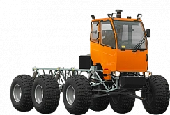 Self-propelled self-propelled sprayer-spreader TUMAN-1M, complete with replaceable technological equipment (boom sprayer).