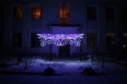 Stretch LED "Amur patterns" - decorative street lamp mounted on a supporting cable (modifications 220V, 24V,12V)