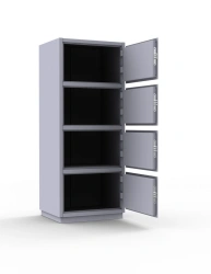 Four-cell metal cupboard, size 1500x600x500 mm