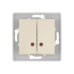 CADUCEUS ALING PRESTIGE Flush-mounted two-way switch with indication 10AX, 250V~, beige, article no. 6026.9