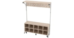 Floor coat rack with shoe cabinet single-sided for 10 places 1250x370x1600mm (WxHxH)
