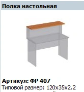 "Formula" Desk shelf article FR 407