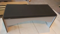 Bench with upholstered seat made of HPL plastic