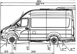 Chassis GAZelle NN, Modification A69R25, Dual fuel engine (petrol/GAS LPG)