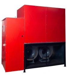Heat exchanger (air heater) of vertical outdoor design of NORDMATIC, VT-O series, capacity 500 kW