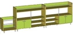 Cupboard-wall for music hall. Model SHSM-1-4
