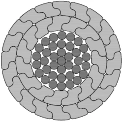 Non-insulated compacted wire with steel core for high voltage overhead power lines of AACSRZ grade