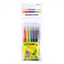 Crayons "ZOO", 06 colours, flushable, packet, Europod. , washable, packet, europodweight