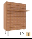 Catalogue cabinet, 3-module, 60 drawers (6x10), on supports h238mm