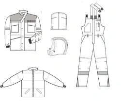 Women's suit (jacket, dungarees) for protection against low temperatures, general industrial pollution and mechanical effects (a